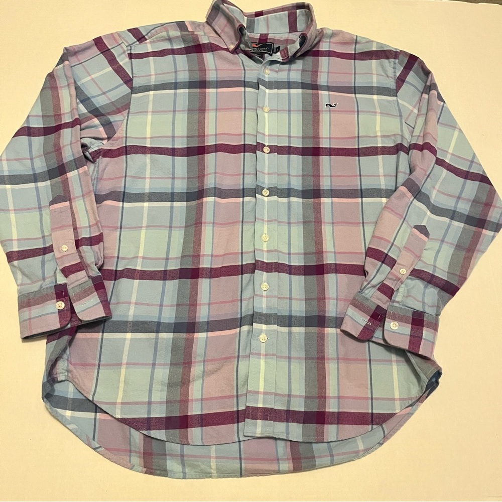 Vineyard Vines Men’s LG Plaid Button Down Long Sleeve Shirt